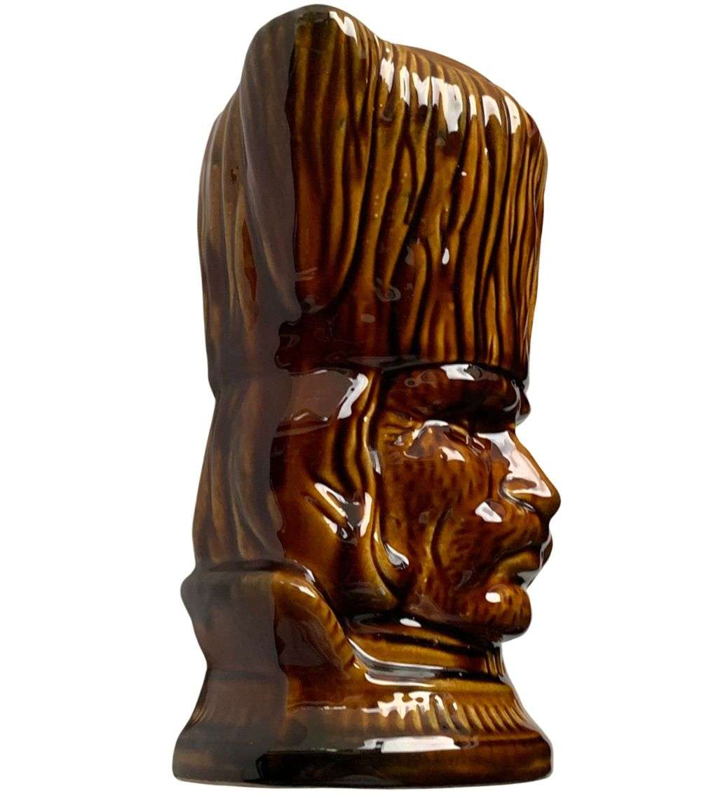 Rare 19th Century Unmarked Tall Toby Jug with Old Mans Face  27cm Brown Glazed Soft Paste Ceramic