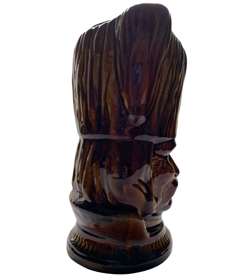 Rare 19th Century Unmarked Tall Toby Jug with Old Mans Face  27cm Brown Glazed Soft Paste Ceramic