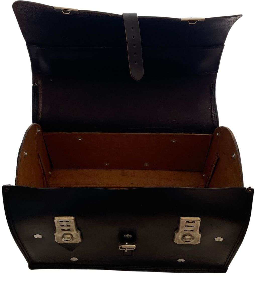 Reduced ! Vintage Genuine leather SA Rugby Bag with Terence Name, Springbok, and Protea Marks