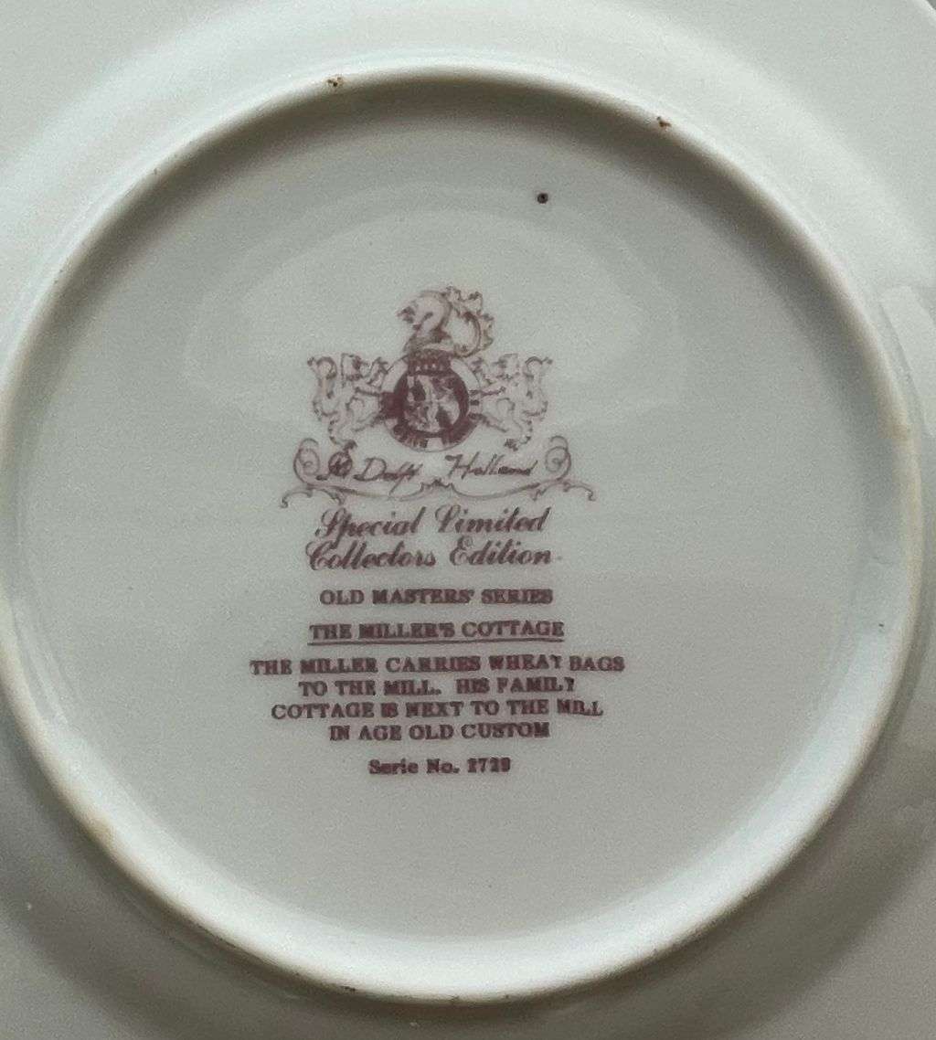 Delft of Holland `Delft Pink` Limited Collectors Edition Plate - Old Master Series - 18cm side plate