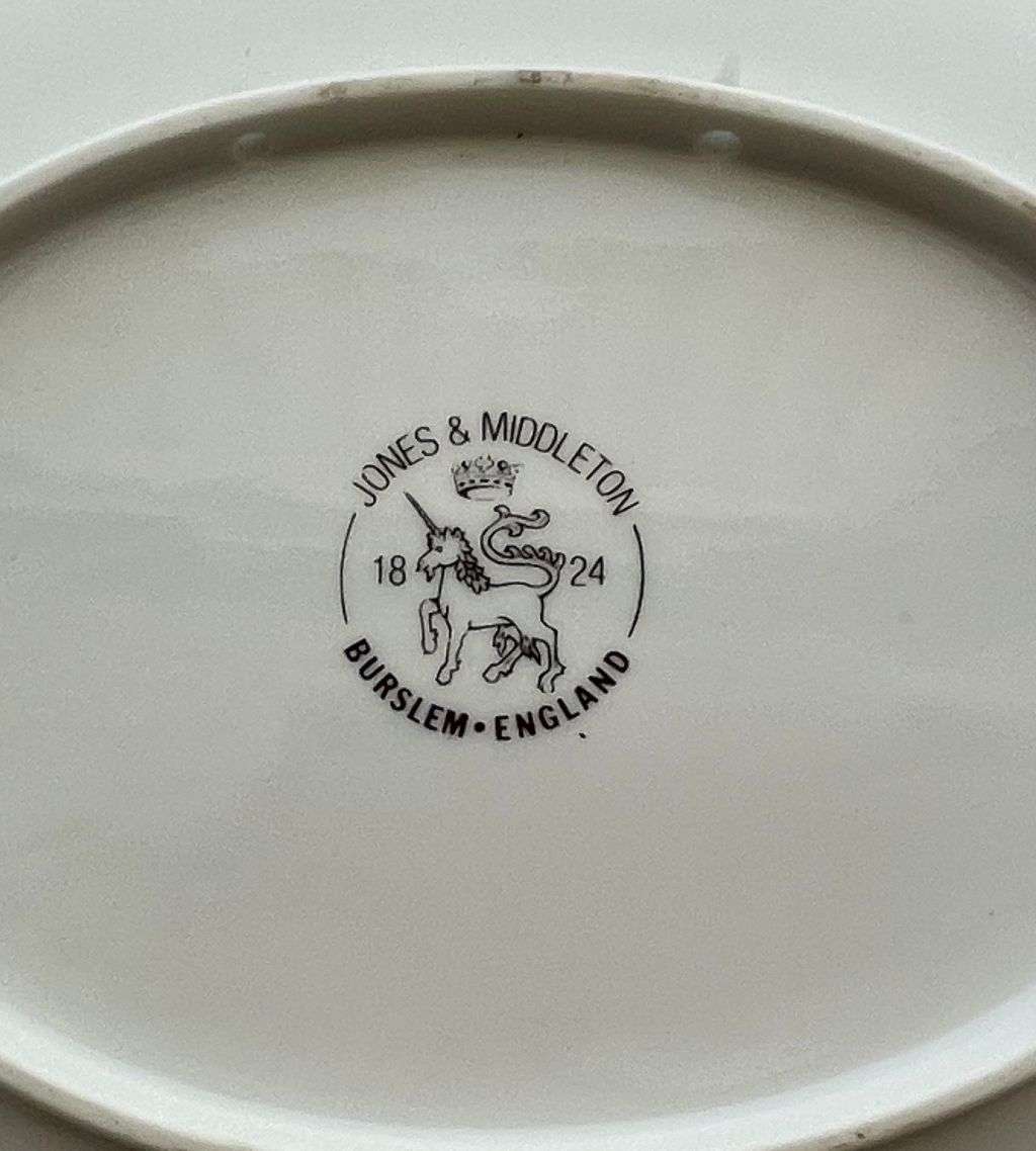 Jones & Middleton 1824 , Burslem England Limoges Style Angel Puti Cherub Wall Plate - 22cm x 17cm