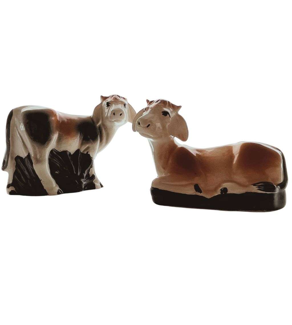 Vintage Ceramic Cows 2 Piece Set