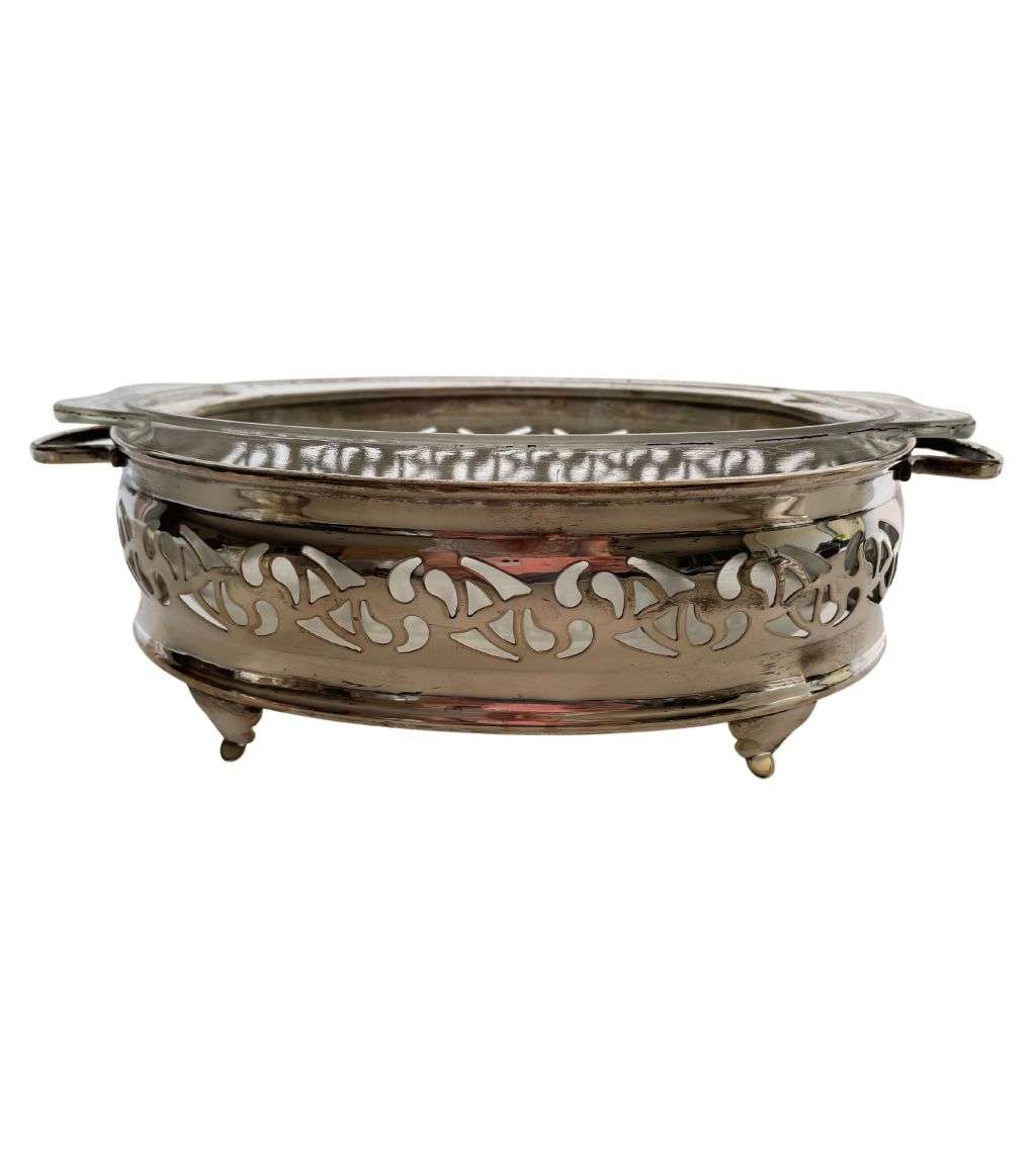 3-Piece Vintage Silver Plated Serving Bowl Holders Set - Elegant Tableware Collection