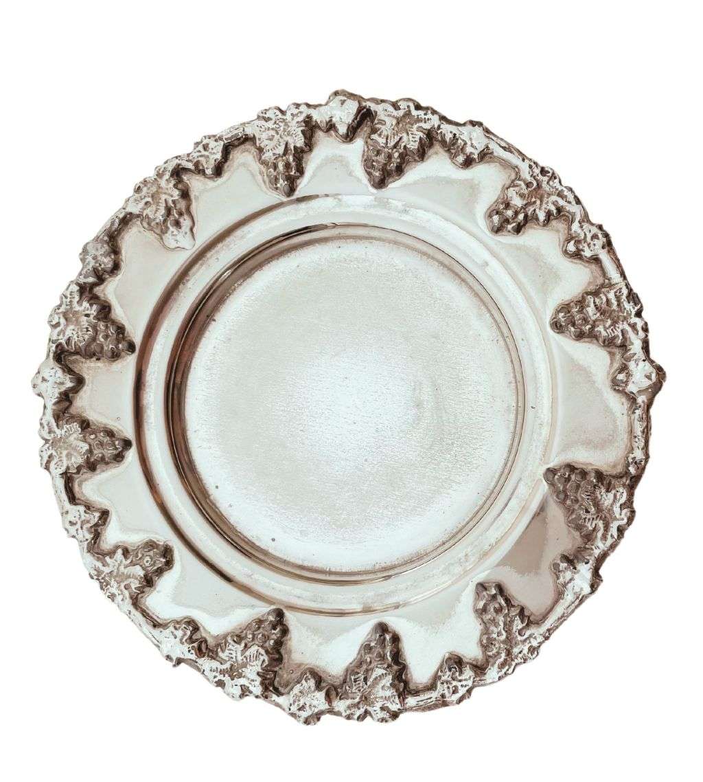 Vintage Seranco EPNS BM Mount Lidded Butter Dish - Vine Design Trim