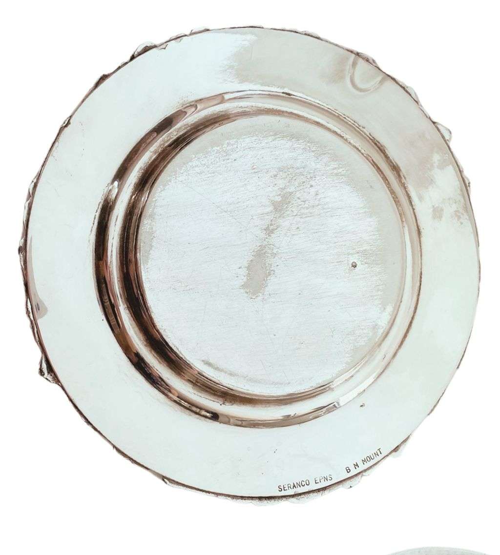 Vintage Seranco EPNS BM Mount Lidded Butter Dish - Vine Design Trim