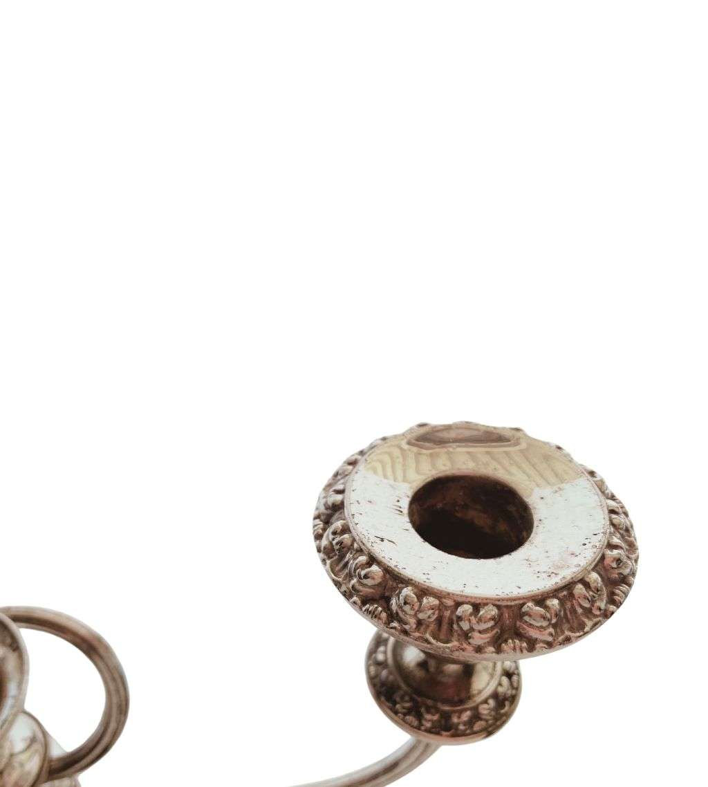 Ianthe Silver Plated Candelabra & Flower Vase Set - Ornate English Elegance 60`s-1970s