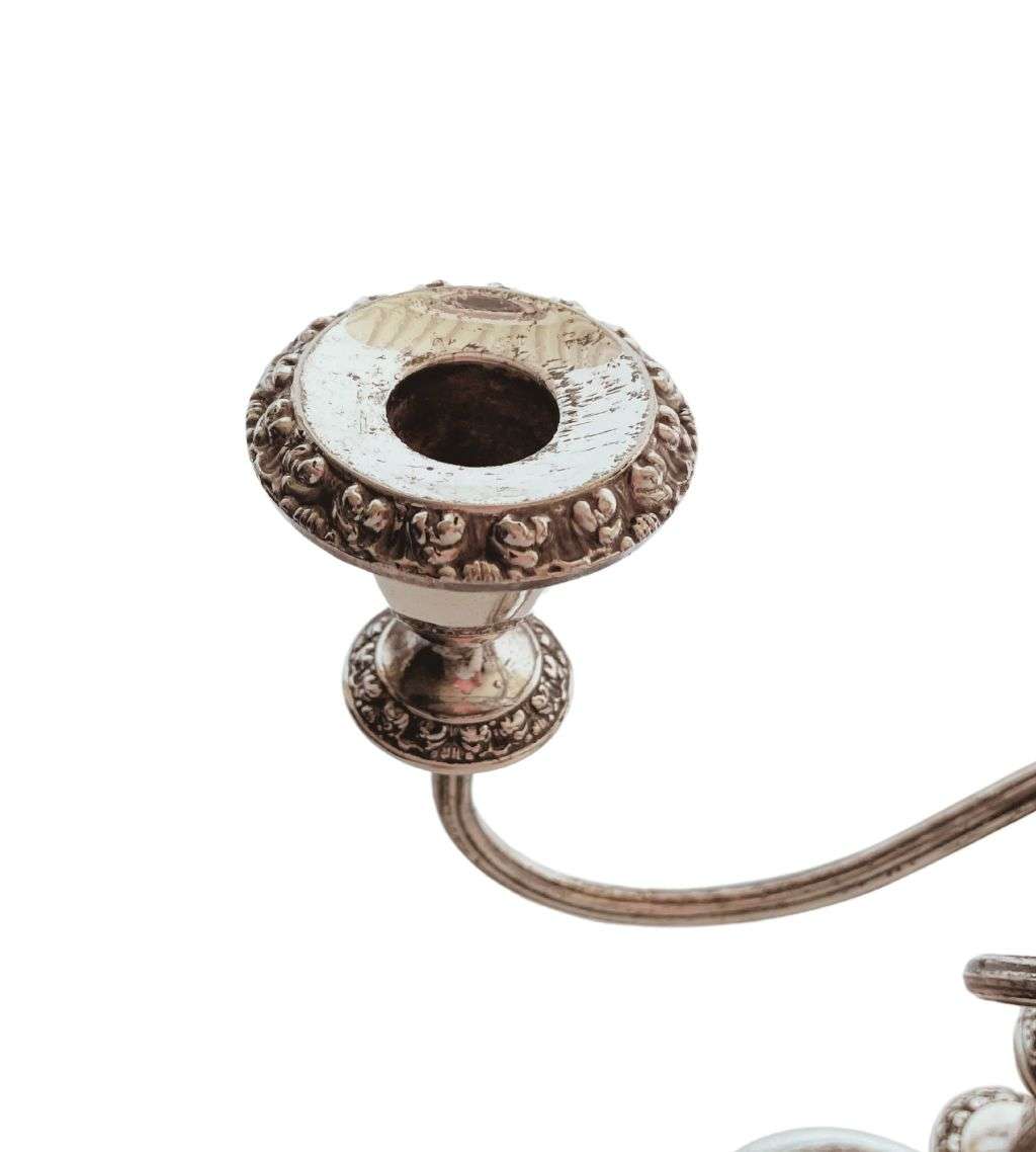 Ianthe Silver Plated Candelabra & Flower Vase Set - Ornate English Elegance 60`s-1970s