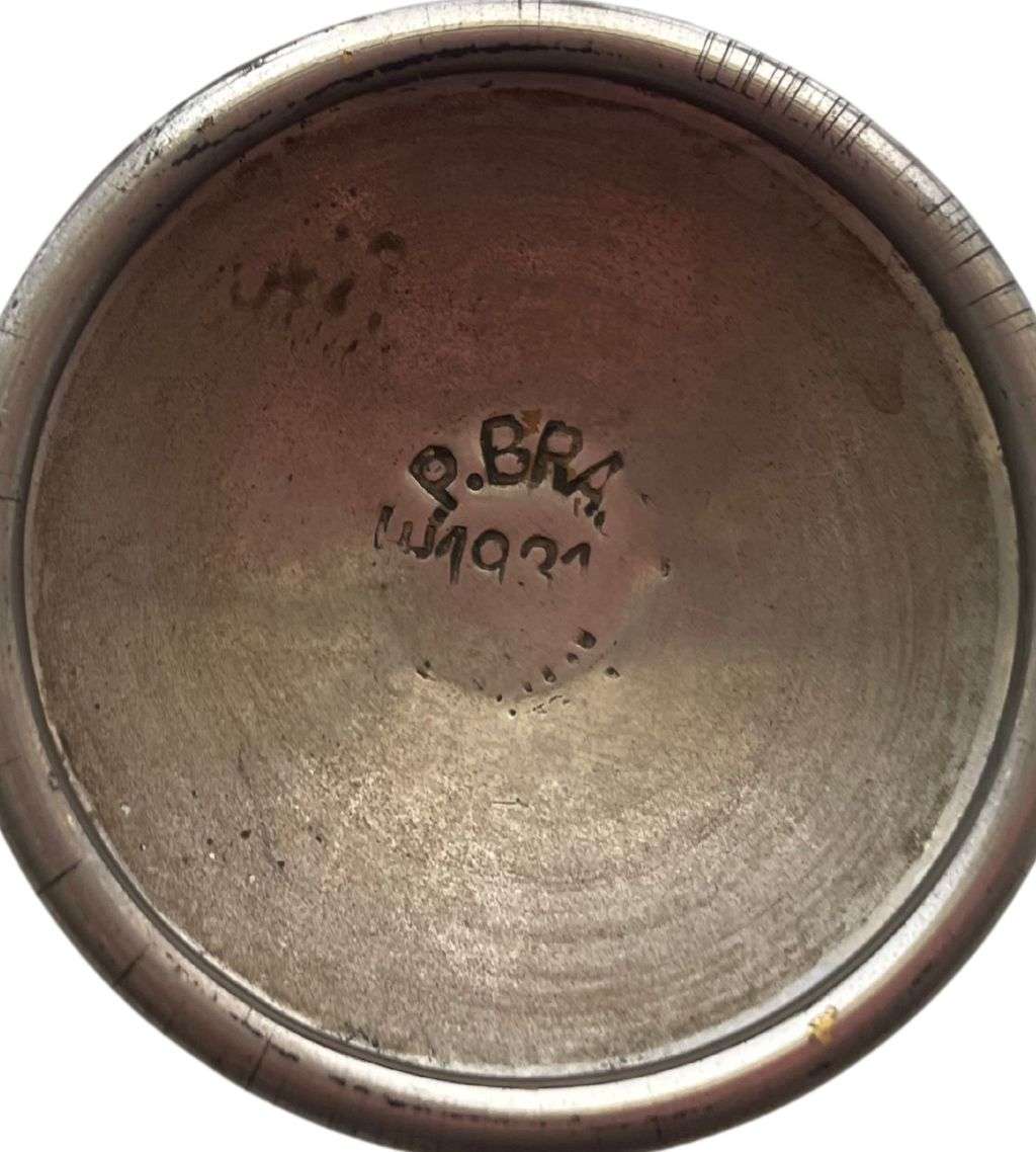 Set of 9 Electroplated Wine Goblets - URANI DRFEBRES SPAIN 1931 EP Marking, Dark Gray Patina