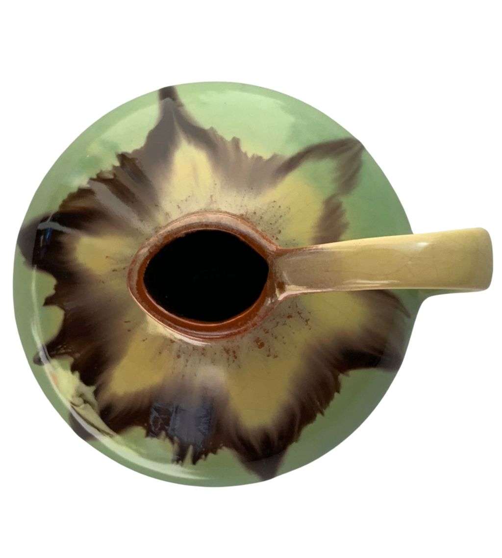 Yellow Brown Celadon Drip Ü-Keramik Mini Jug/Pitcher - West German Pottery