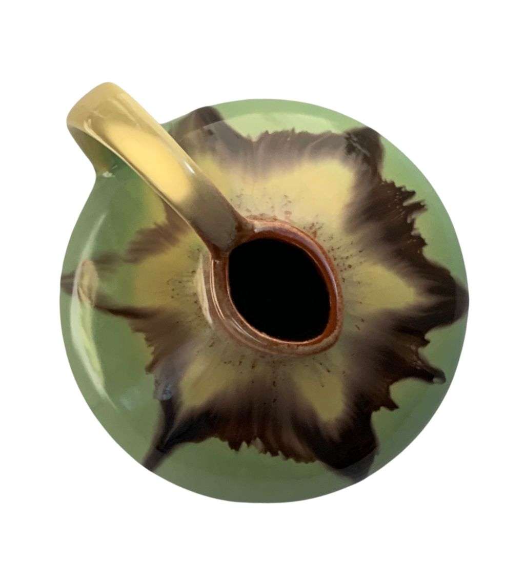 Yellow Brown Celadon Drip Ü-Keramik Mini Jug/Pitcher - West German Pottery