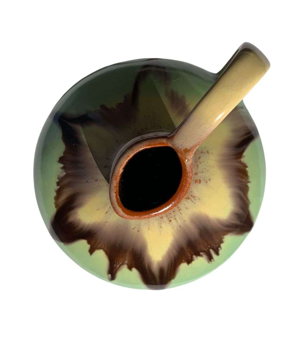 Yellow Brown Celadon Drip Ü-Keramik Mini Jug/Pitcher - West German Pottery