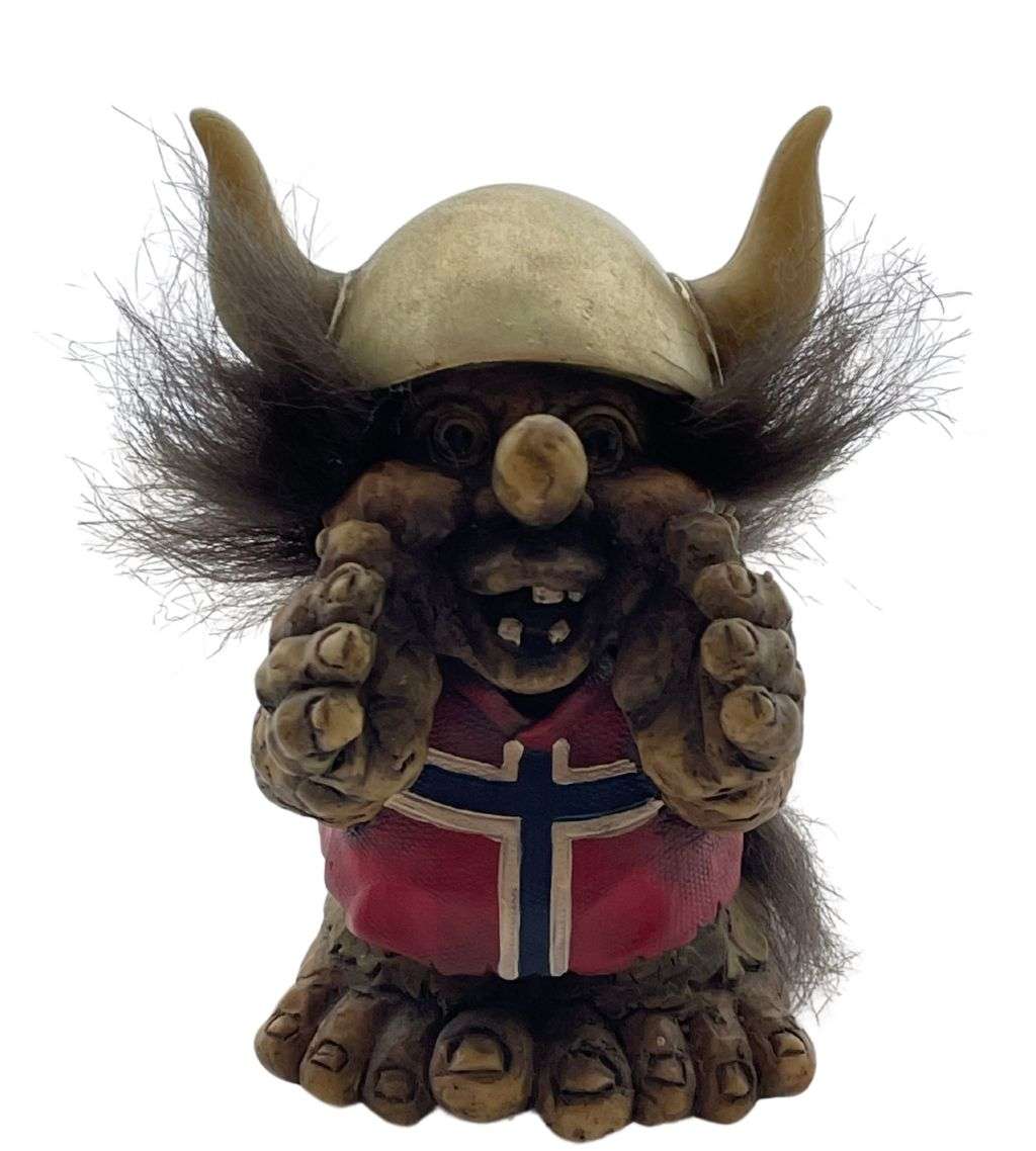 Authentic Norwegian Viking Souvenir: Polystone Troll & Viking Ornament - 10.5cm