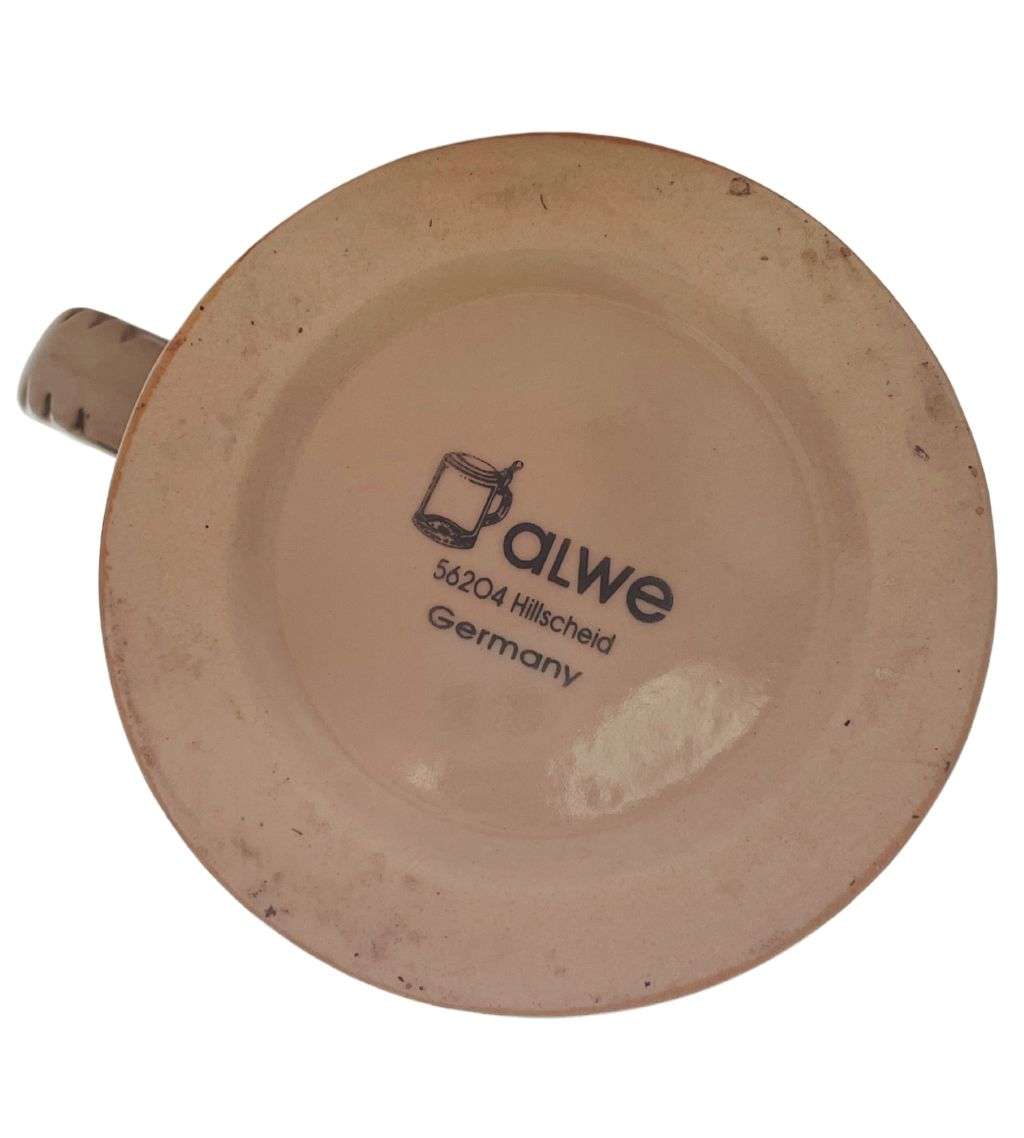 German Bavaria Beer Stein: Alwe Made, 20cm, Frankfurt, Berlin, Neuschwanstein Pictorials