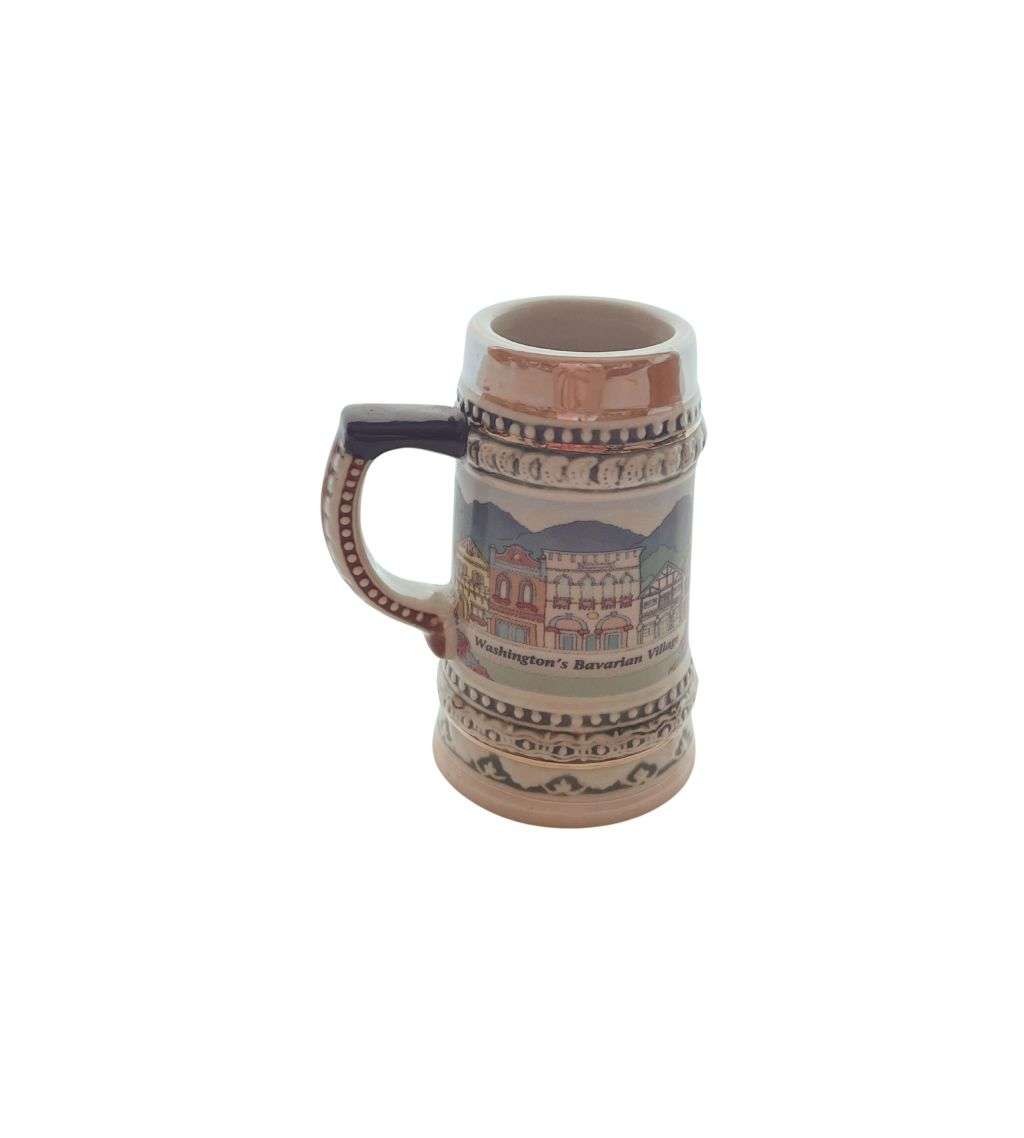 German Bavaria Beer Stein: Alwe Made, 20cm, Frankfurt, Berlin, Neuschwanstein Pictorials