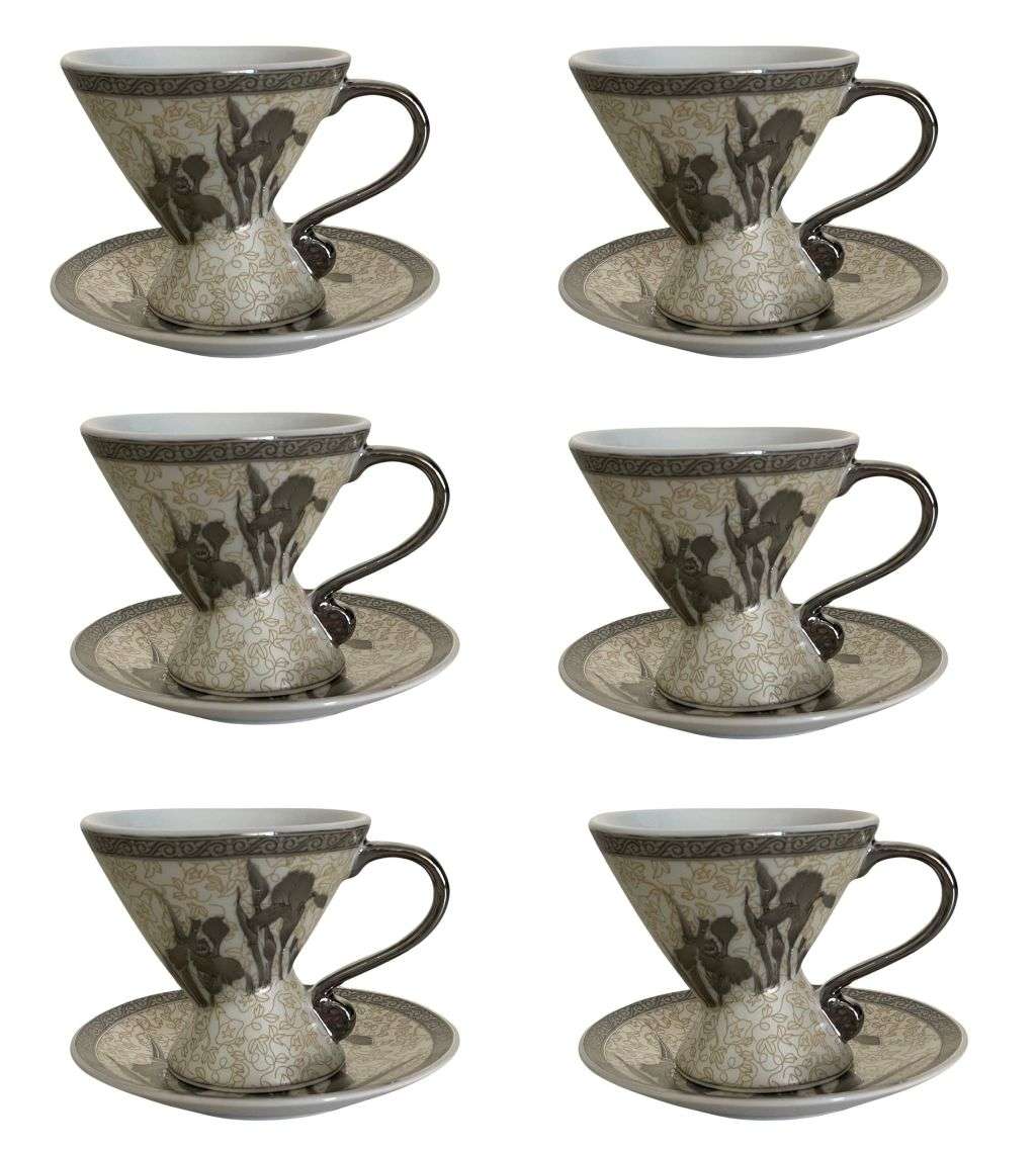 Reduced! -12-Piece Vintage Yamasen Gold Collection Espresso Cups and Saucers - Fine Porcelain, 24K
