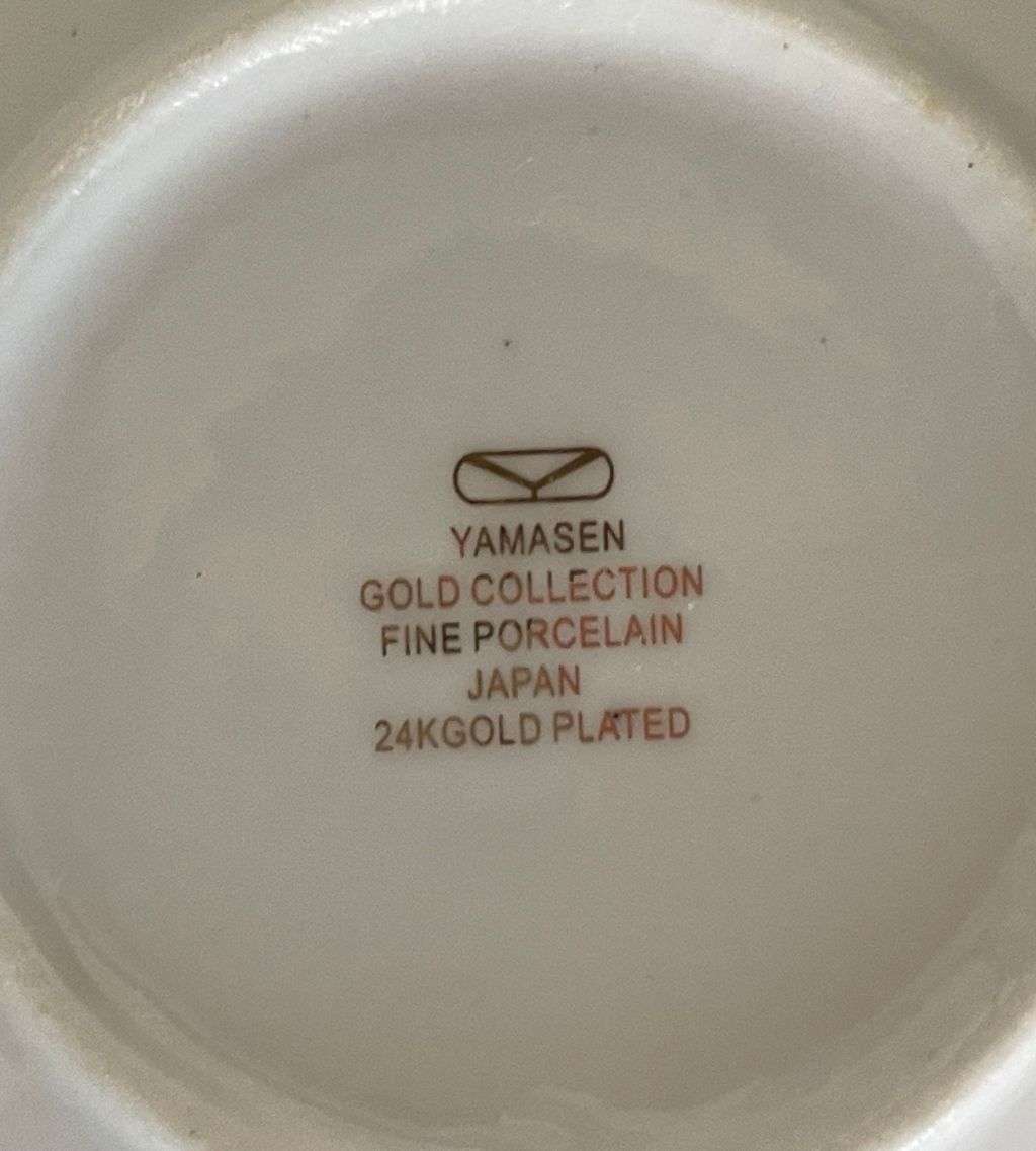 Reduced! -12-Piece Vintage Yamasen Gold Collection Espresso Cups and Saucers - Fine Porcelain, 24K