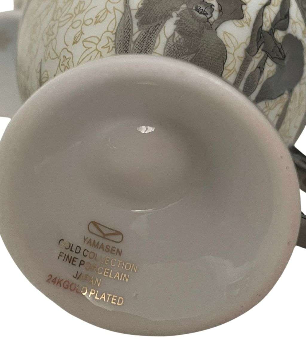 Reduced! -12-Piece Vintage Yamasen Gold Collection Espresso Cups and Saucers - Fine Porcelain, 24K