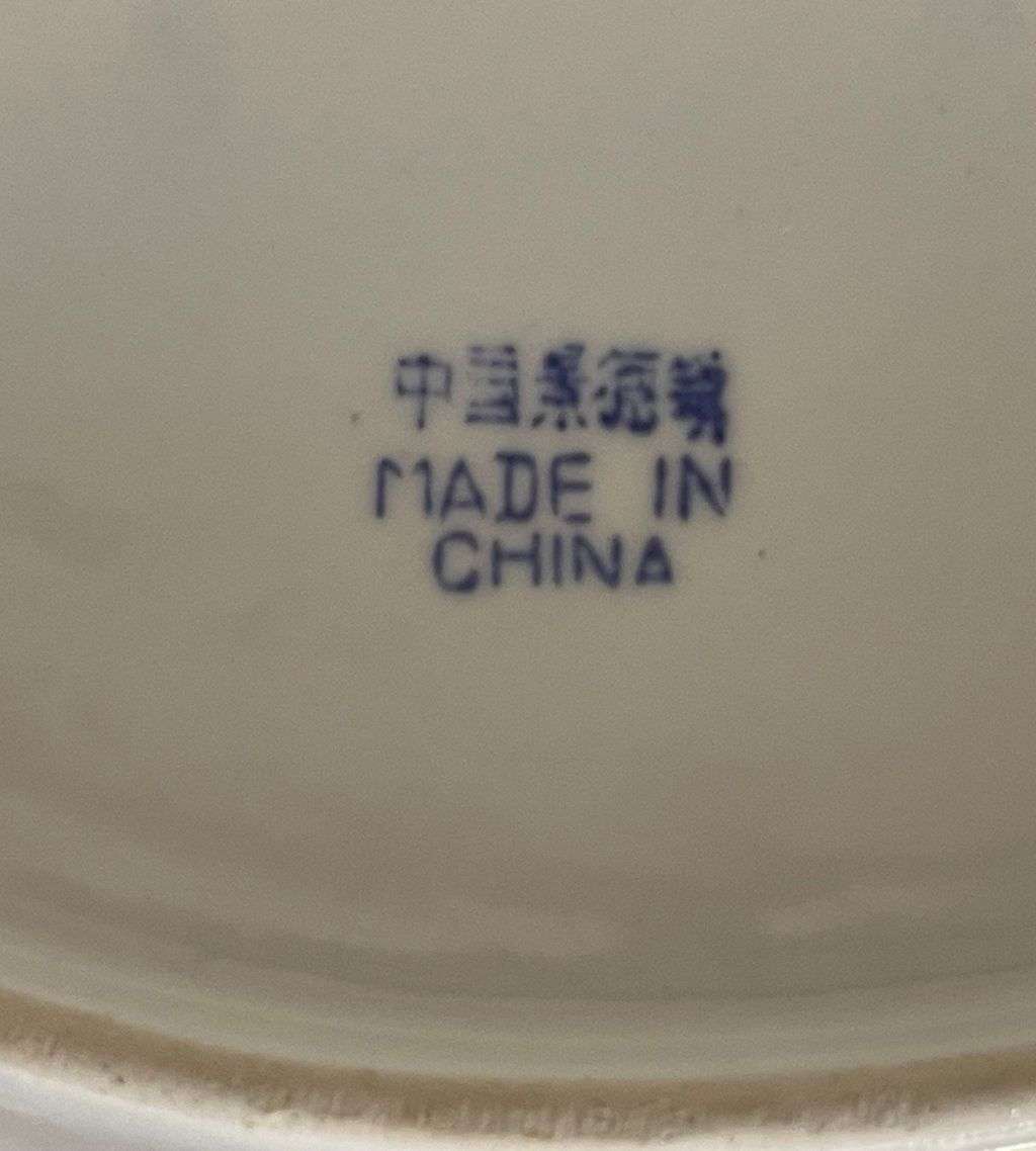 8-Piece Vintage Chinese Porcelain Set - Blue Dragon Motif Spoons & Small Oval Platter