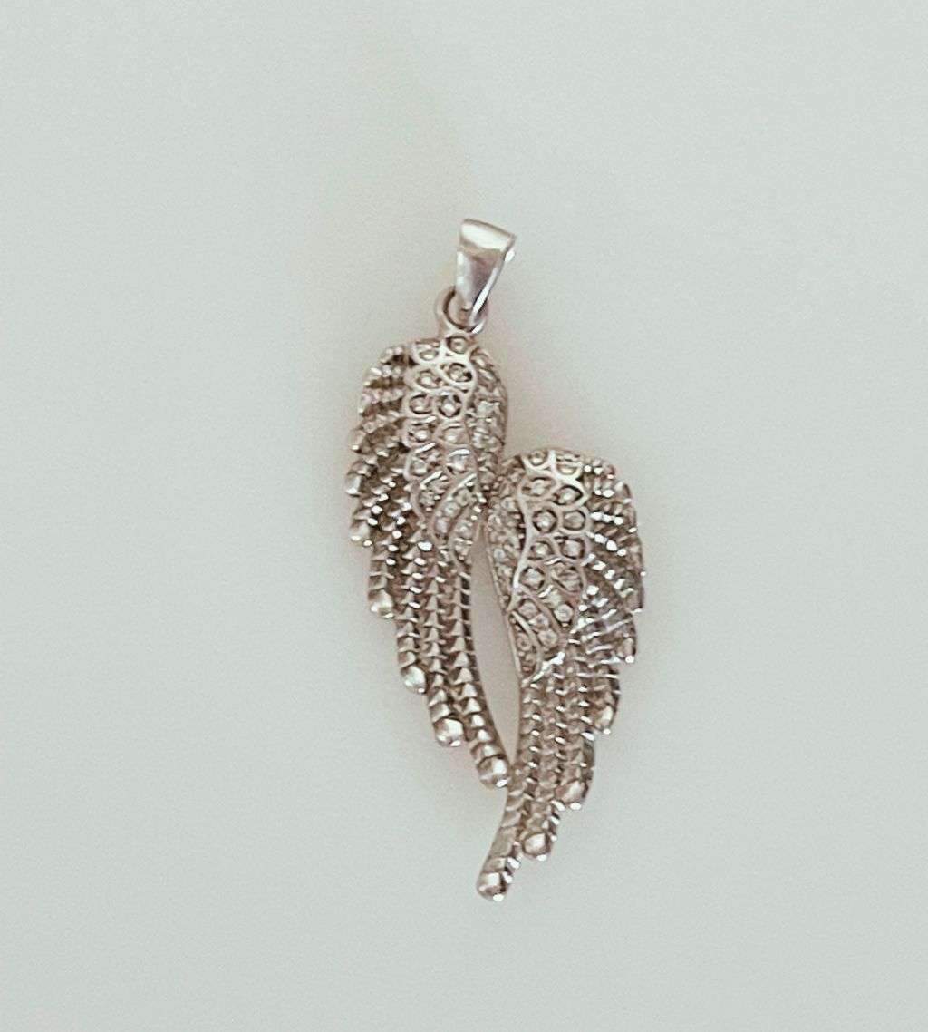 Reserved For Anneke - Genuine 925 Sterling Silver Double Big Angel Wing Pendant - Stunning Detail
