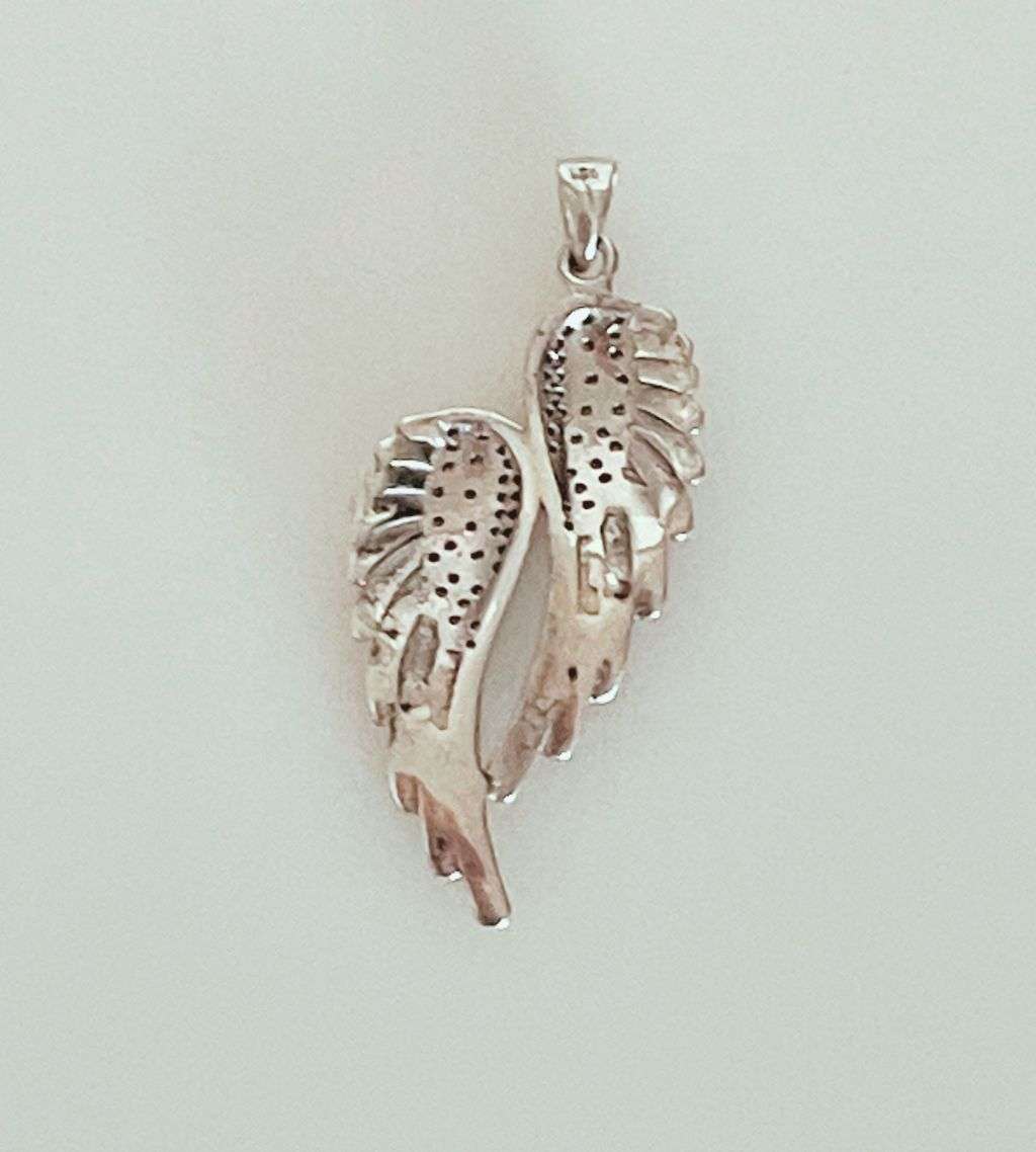 Reserved For Anneke - Genuine 925 Sterling Silver Double Big Angel Wing Pendant - Stunning Detail