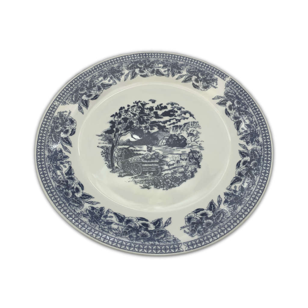 Replica Royal Collection 12-Piece Porcelain Dinner Plate Set - White & Blue