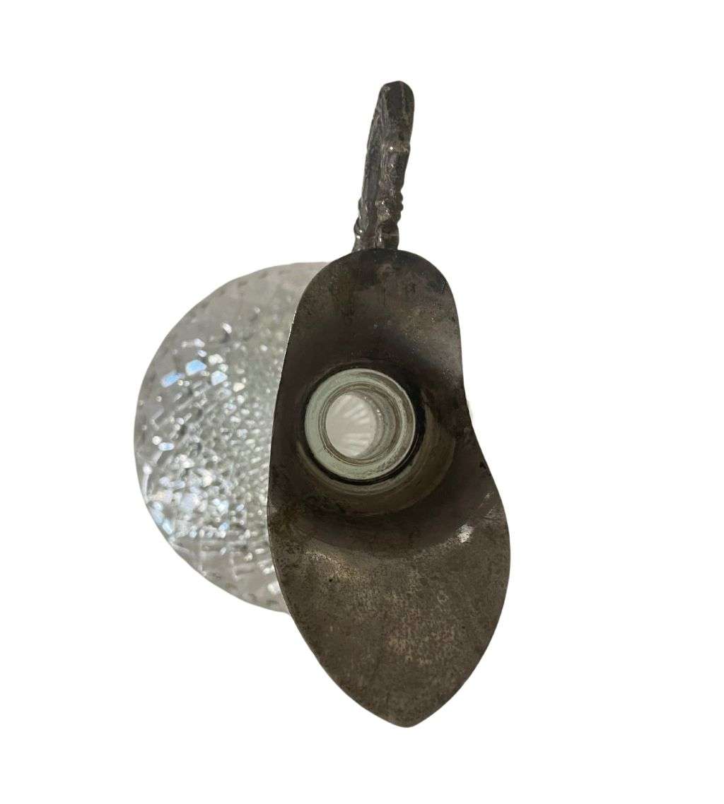 Vintage Mid 20th Century Glass Sherry Decanter with silverplated top