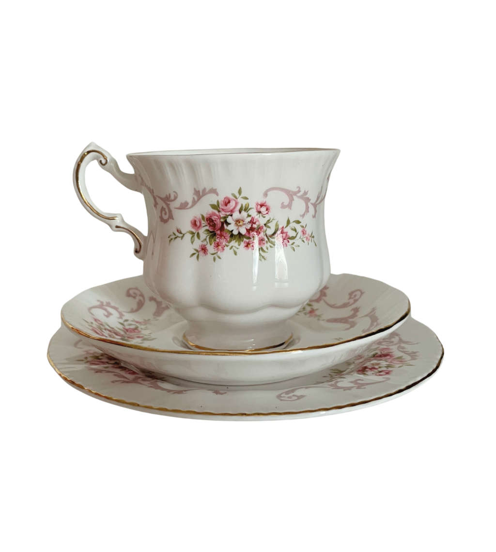 Vintage Paragon Rose Bouquet Teacup Trio - Fine Bone China, Royal Warrant
