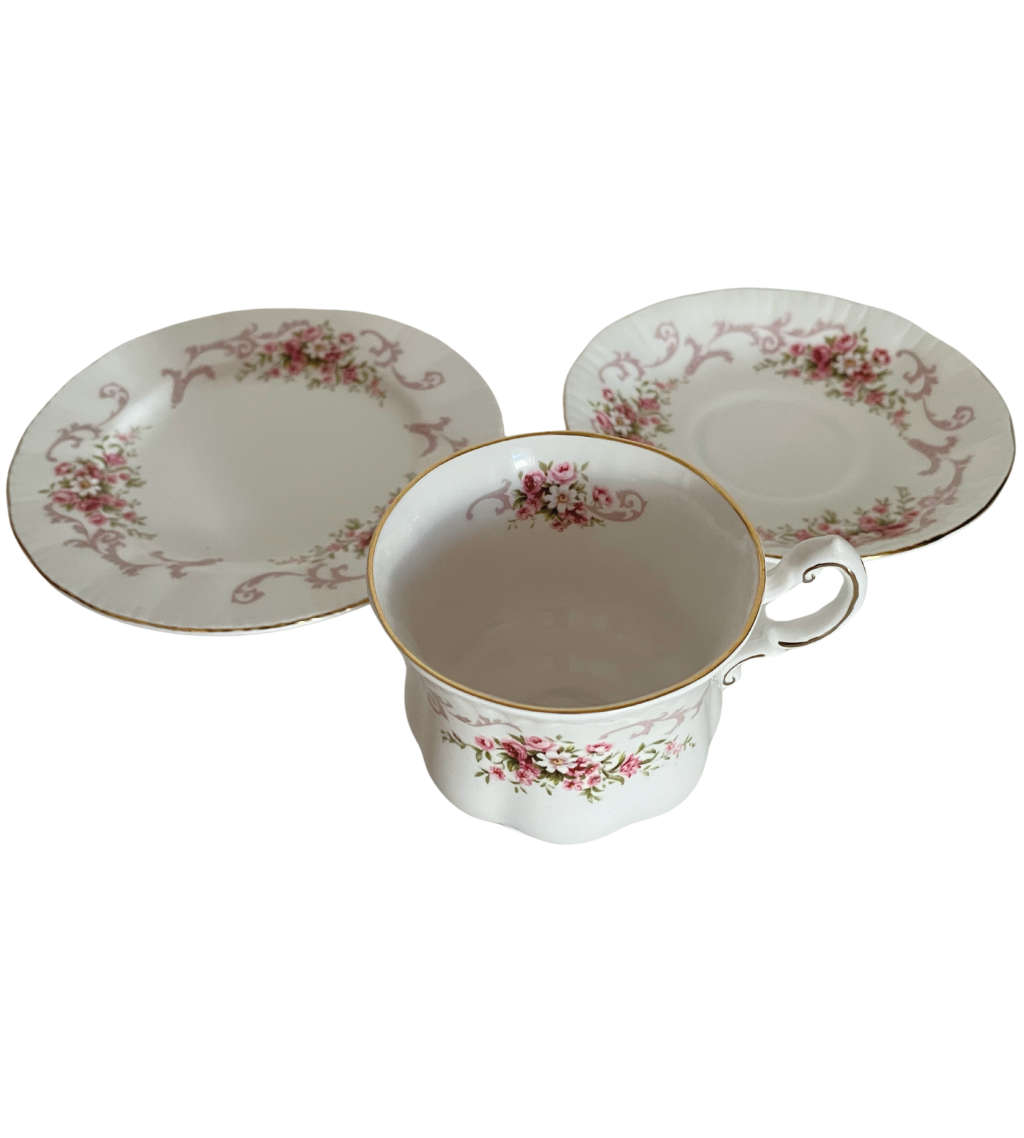 Vintage Paragon Rose Bouquet Teacup Trio - Fine Bone China, Royal Warrant