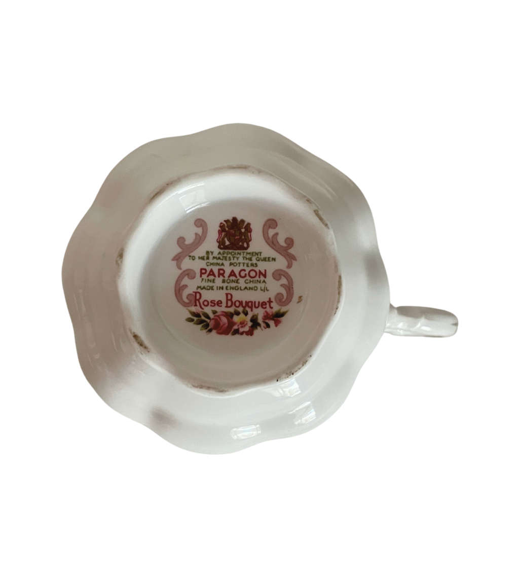 Vintage Paragon Rose Bouquet Teacup Trio - Fine Bone China, Royal Warrant