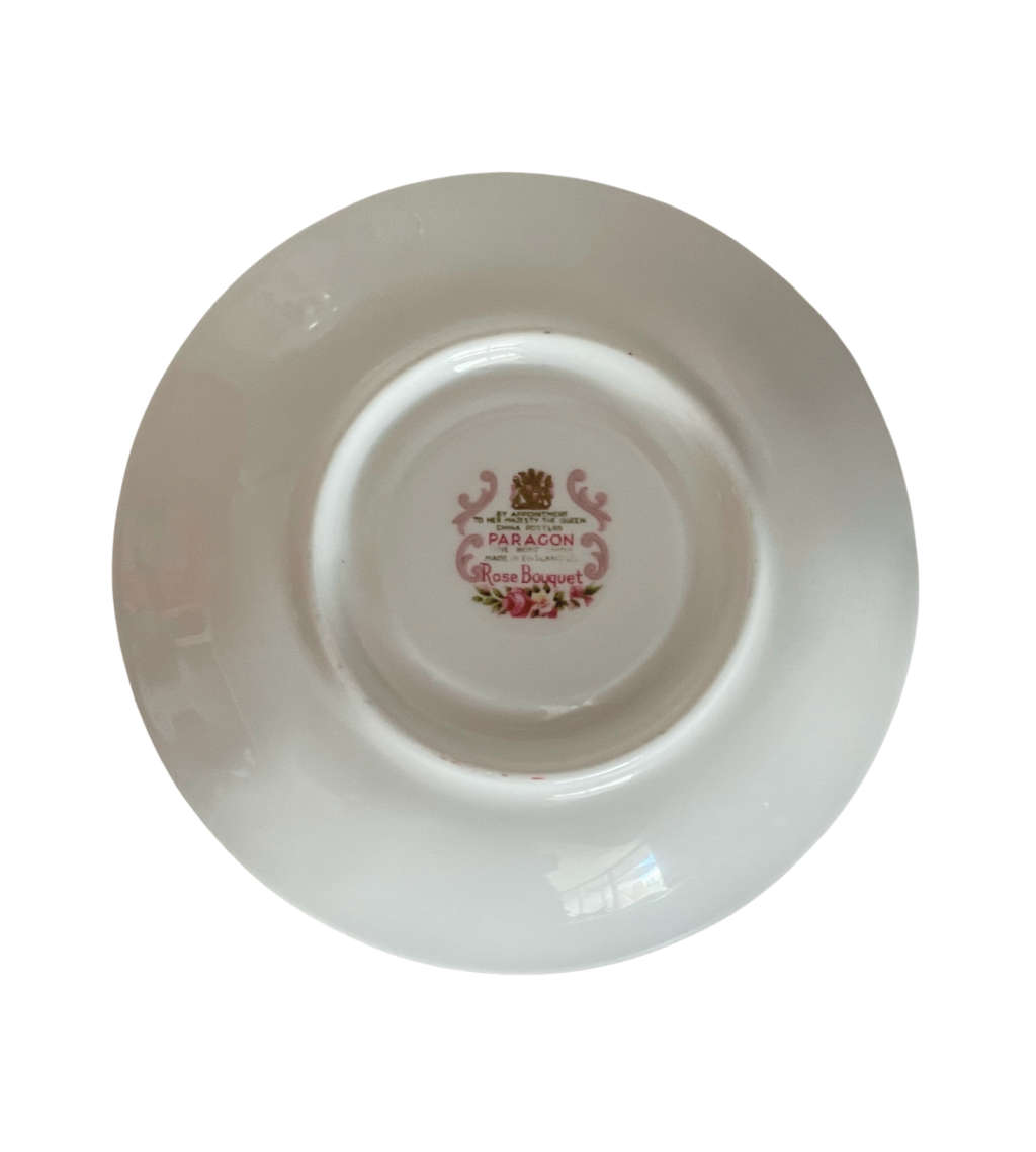 Vintage Paragon Rose Bouquet Teacup Trio - Fine Bone China, Royal Warrant