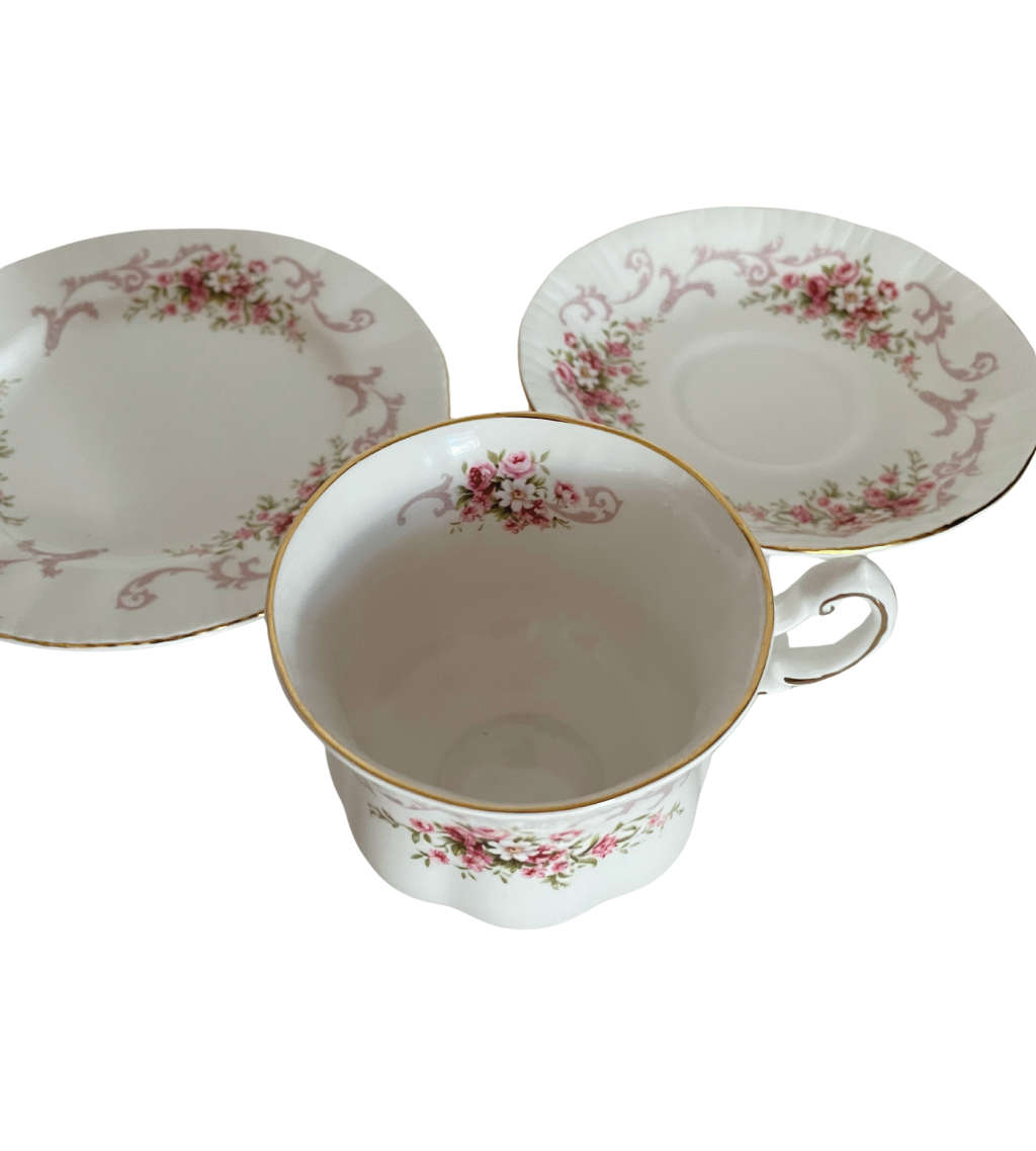 Vintage Paragon Rose Bouquet Teacup Trio - Fine Bone China, Royal Warrant