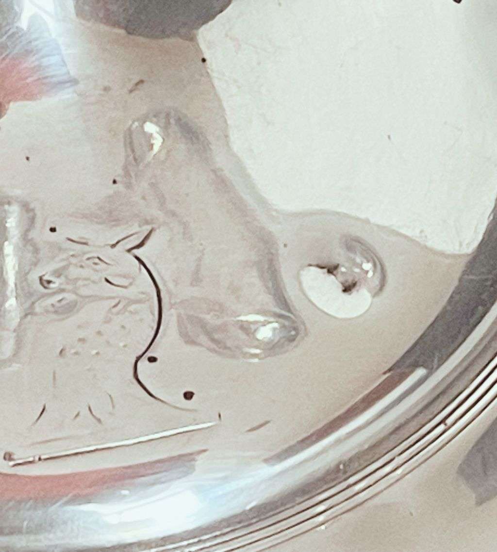 Reduced! Antique 3 Arm Colonial Silver Plated Candelabra with Axe Mark - Wilbraham Family Crest