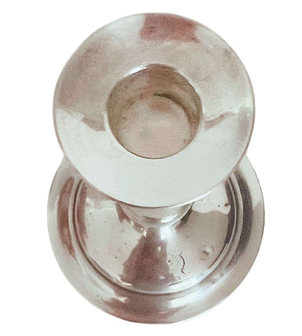 Reduced! Antique 3 Arm Colonial Silver Plated Candelabra with Axe Mark - Wilbraham Family Crest