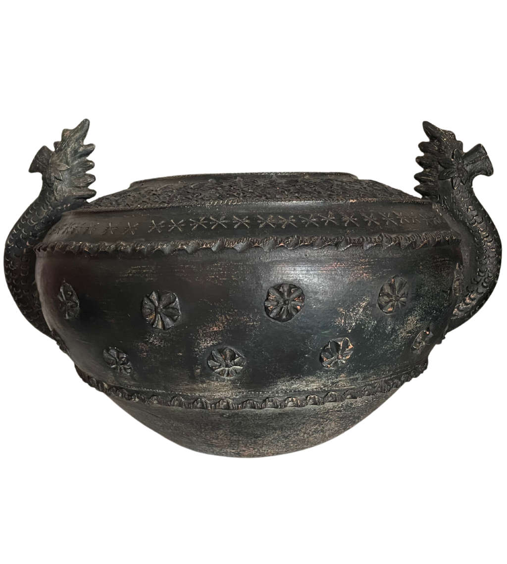 Reduced Price - Rare  Bronze Ming Dynasty Bowl with Dragon Handles, Large 55cm Size