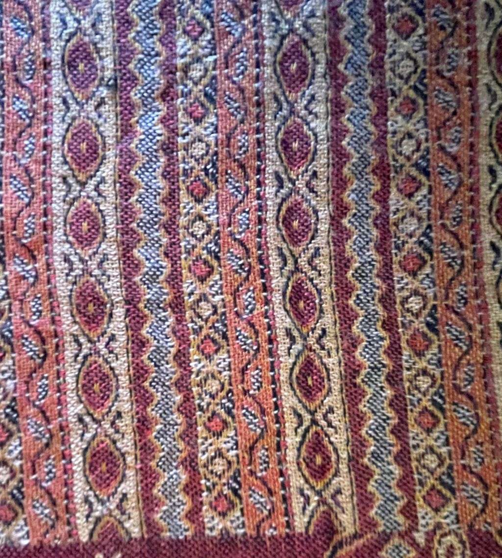 Vintage Luxury Super Soft Cashmere Pashmina Women's Shawl  Tan Beech and Maroon Silk Mix with Fring