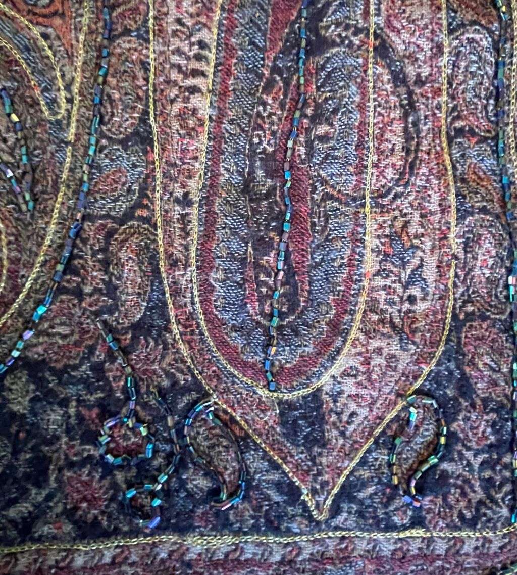 Hand Embroidered Paisley Shawl