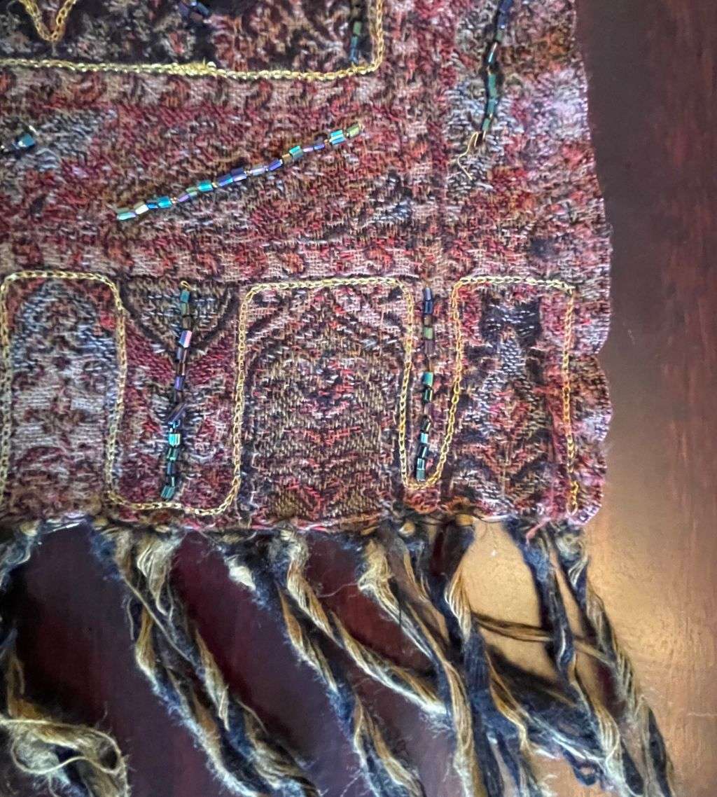 Hand Embroidered Paisley Shawl