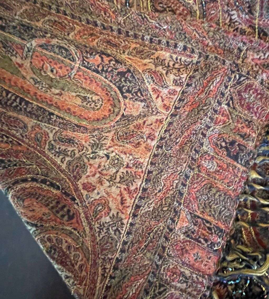 Hand Embroidered Paisley Shawl