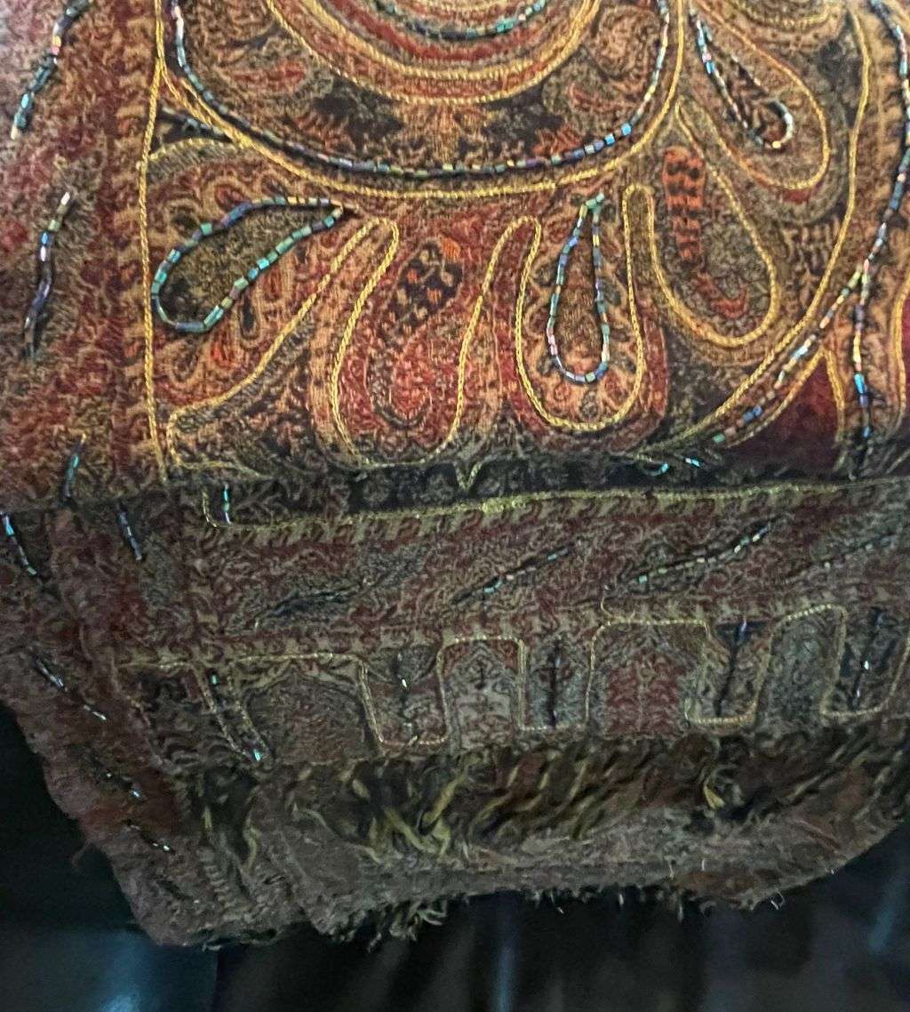 Hand Embroidered Paisley Shawl