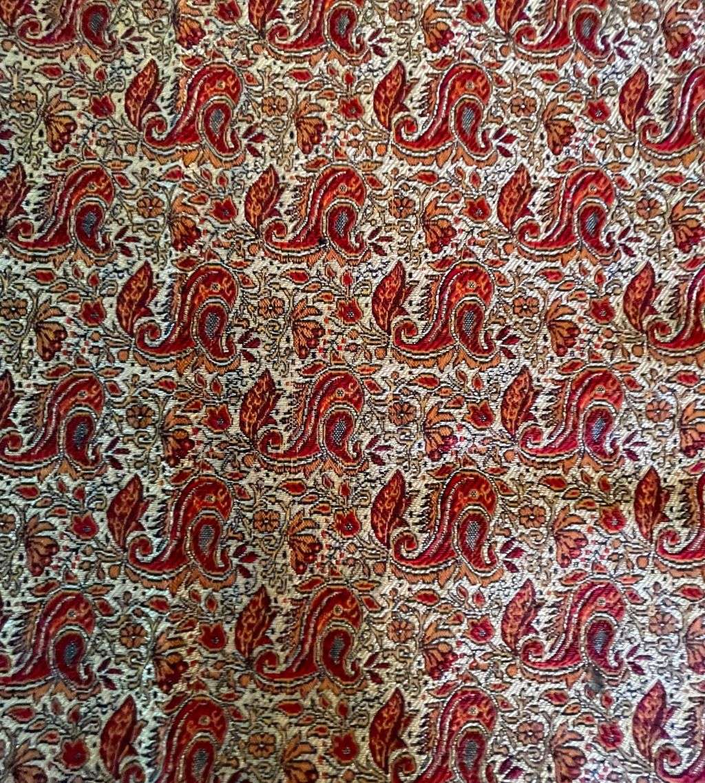 Traditional Iranian Woven Cotton and Silk with Paisley Fish Motif  Reversible, 100cm x 98cm-