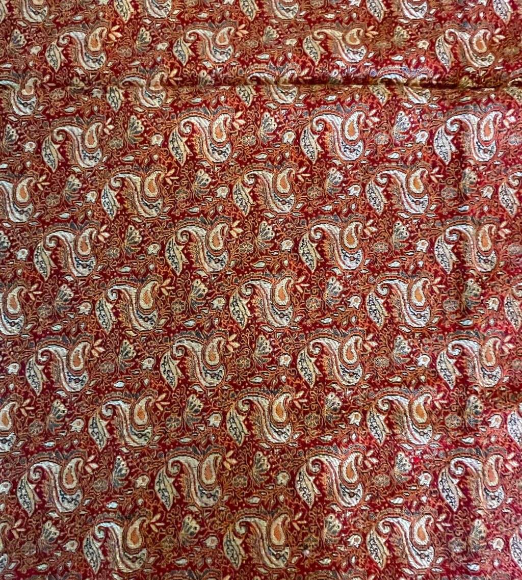 Traditional Iranian Woven Cotton and Silk with Paisley Fish Motif  Reversible, 100cm x 98cm-
