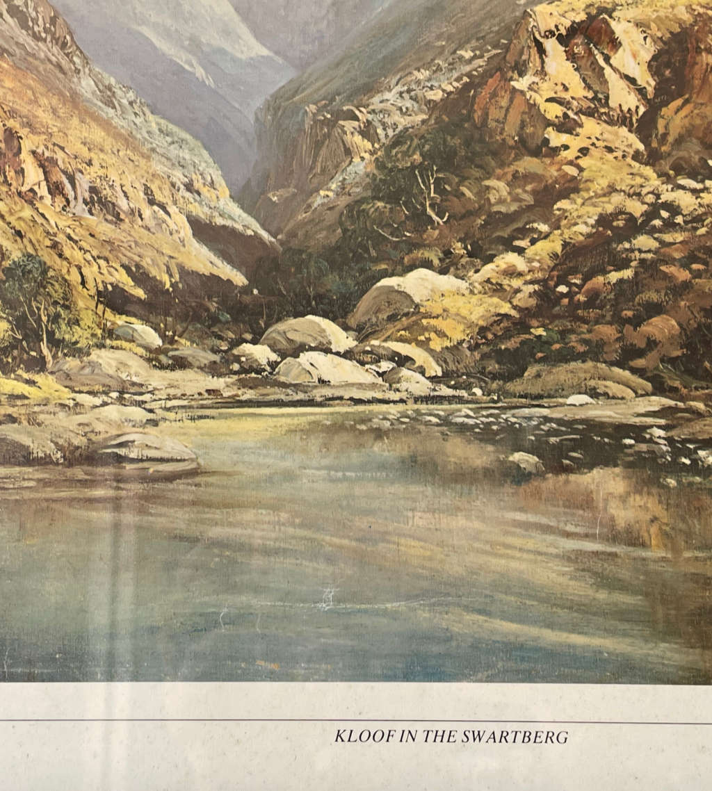 Reduced! Gabriel de Jongh Signed Print 'Kloof in the Swartberg' 39x54.5cm - Framed Behind Glass