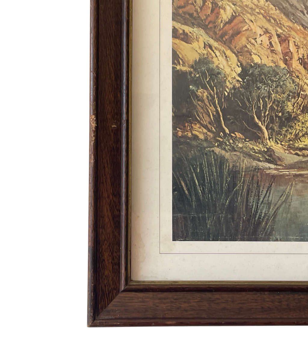 Reduced! Gabriel de Jongh Signed Print 'Kloof in the Swartberg' 39x54.5cm - Framed Behind Glass