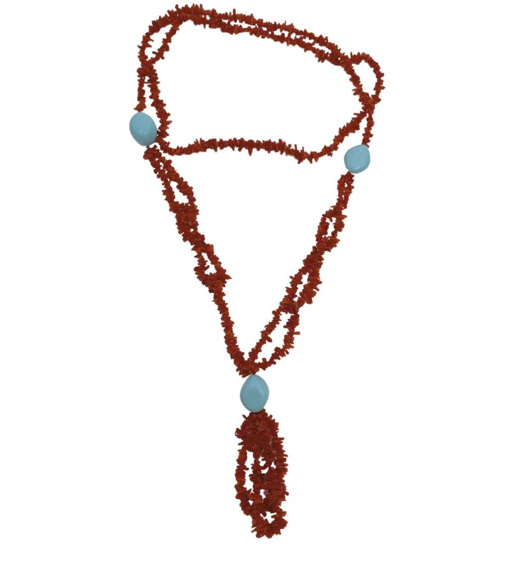 Reduced! Vintage 1970s Real Branch Coral Bracelet and Necklace Set with 925 Silver Clasp