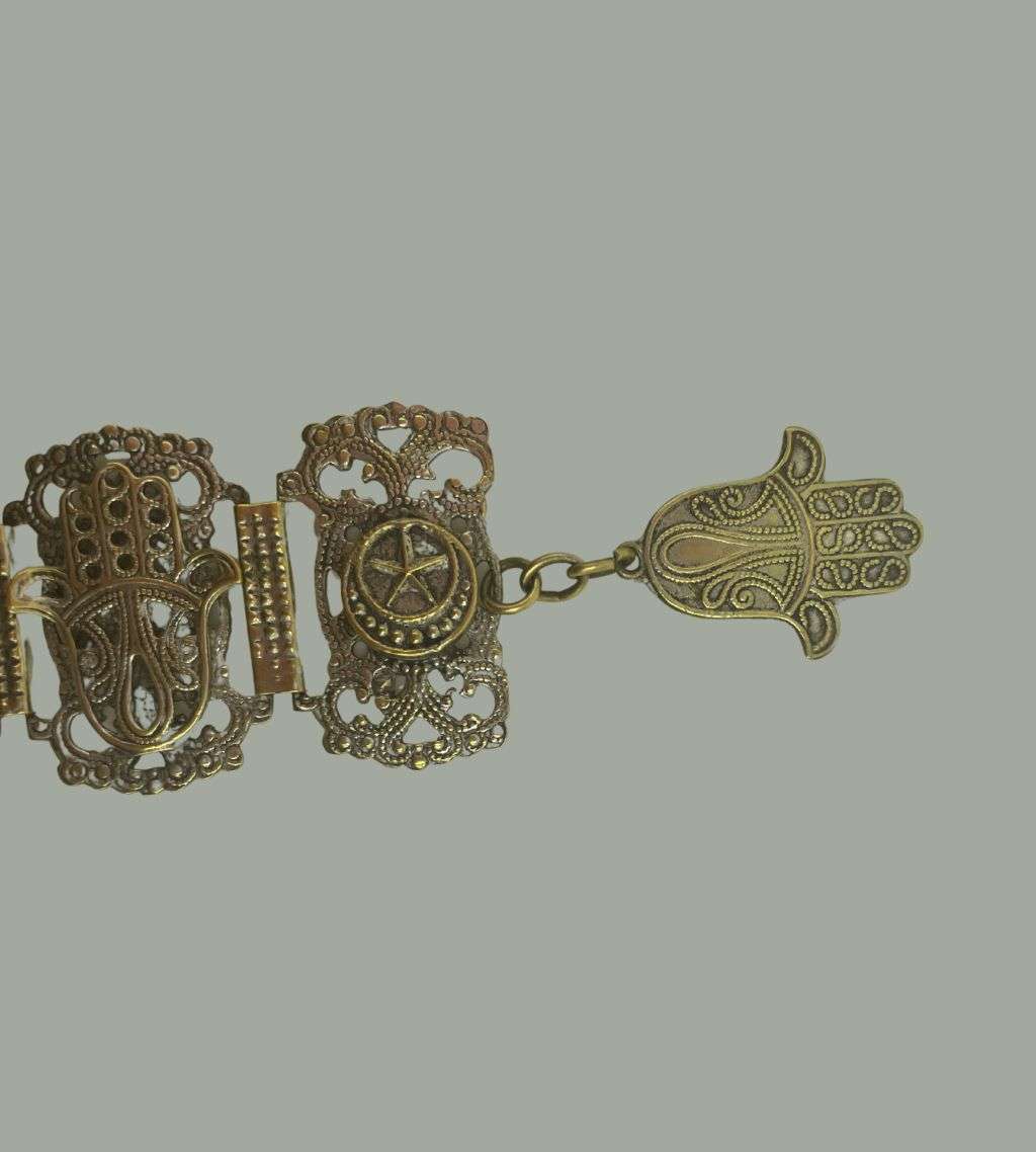 Vintage Madeira Portugal Silver-Plated Brass Souvenir Bracelet with Embossed Swords - Reduced