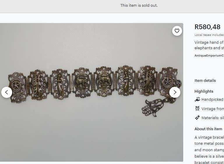 Vintage Madeira Portugal Silver-Plated Brass Souvenir Bracelet with Embossed Swords - Reduced