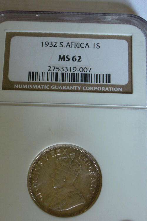 ###### 1932, 2 SHILLING, MS 62 ###### @ 50% CATALOG VALUE!!!!!!