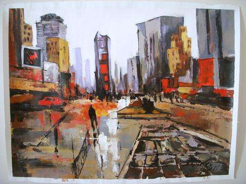 "New York"  720x550mm, Acrylics on canvas, Unframed