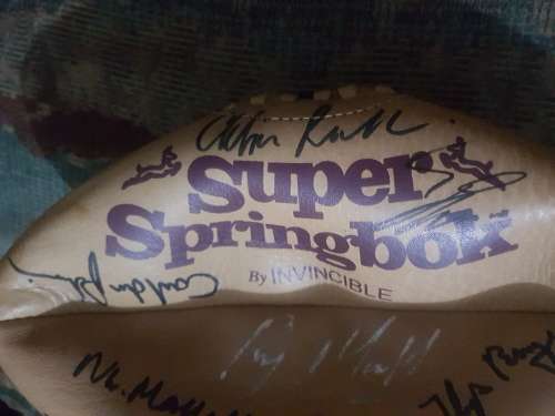 Super Springbok rugby ball signed