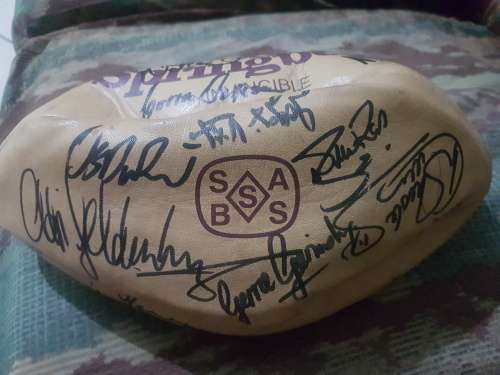 Super Springbok rugby ball signed